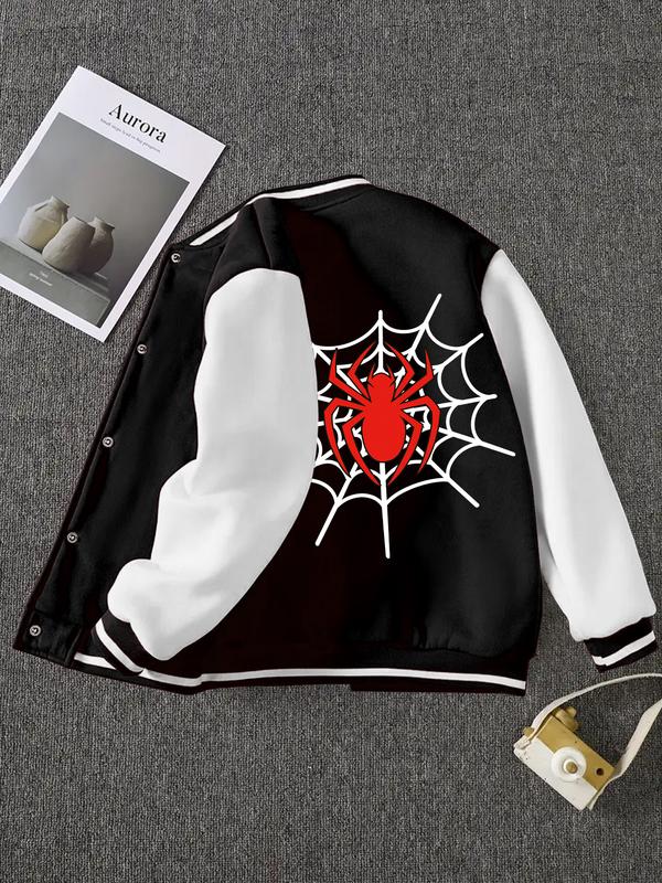 Kids Cartoon Spider Print Jacket