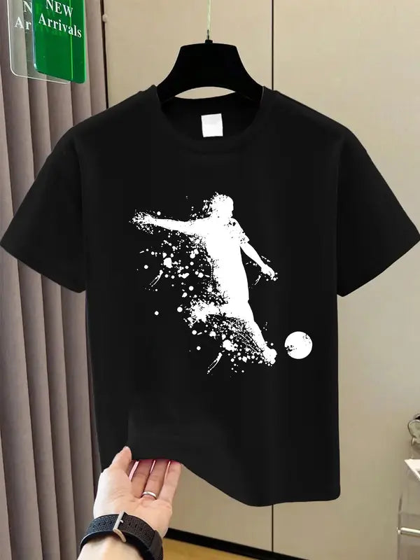 Kids Football Silhouette Crew Neck T-Shirt