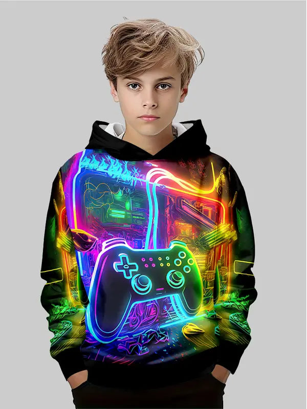 Kids Game Controller Print Hoodie