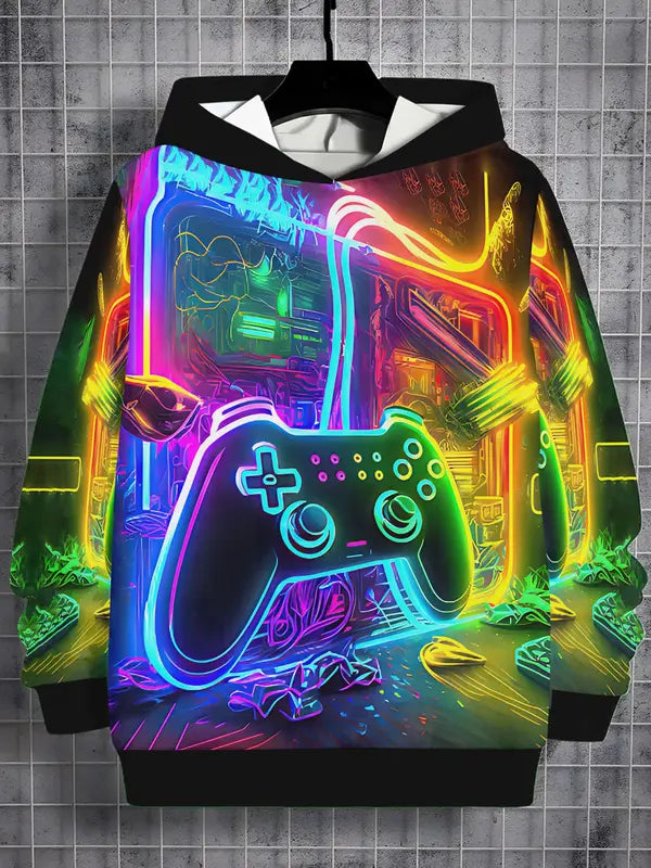 Kids Game Controller Print Hoodie