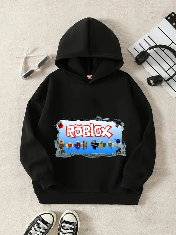 Kids Cartoon Roblox Hooded Jacket
