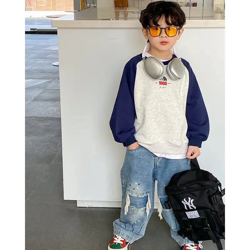 Kids Ripped Patched Jeans