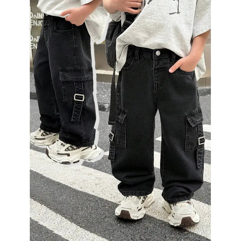 Kids Distressed Washed Baggy Jeans