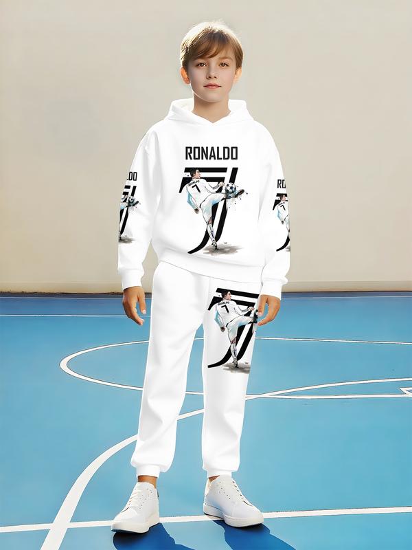 Kids Ronaldo Football White Track Suit