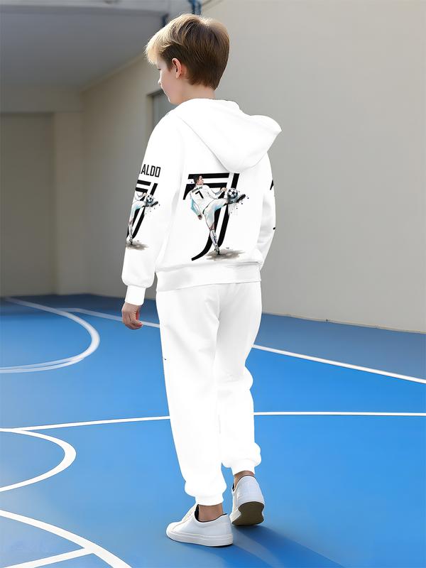 Kids Ronaldo Football White Track Suit