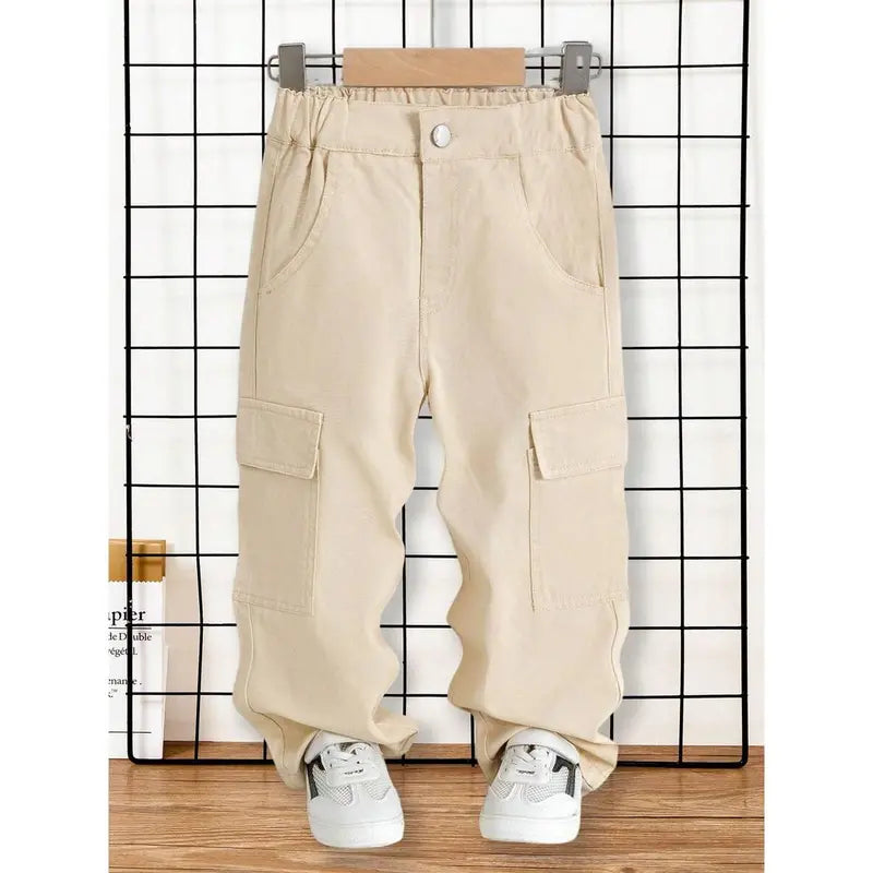 Kids Streetwear Loose Legged Patchwork Jeans