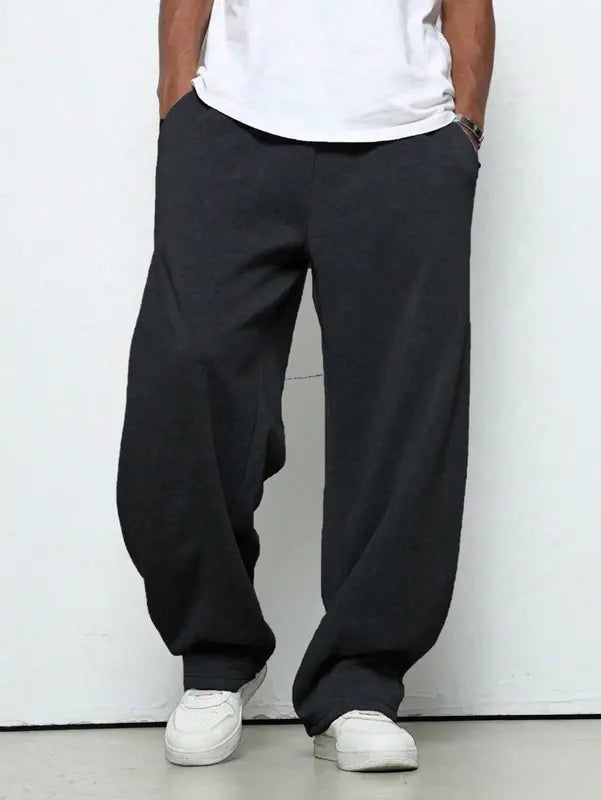 Kids Comfort Loose Fleece Straight Trousers