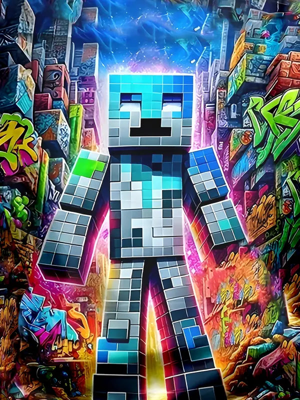 Kids 3D Print Minecraft Hoodie