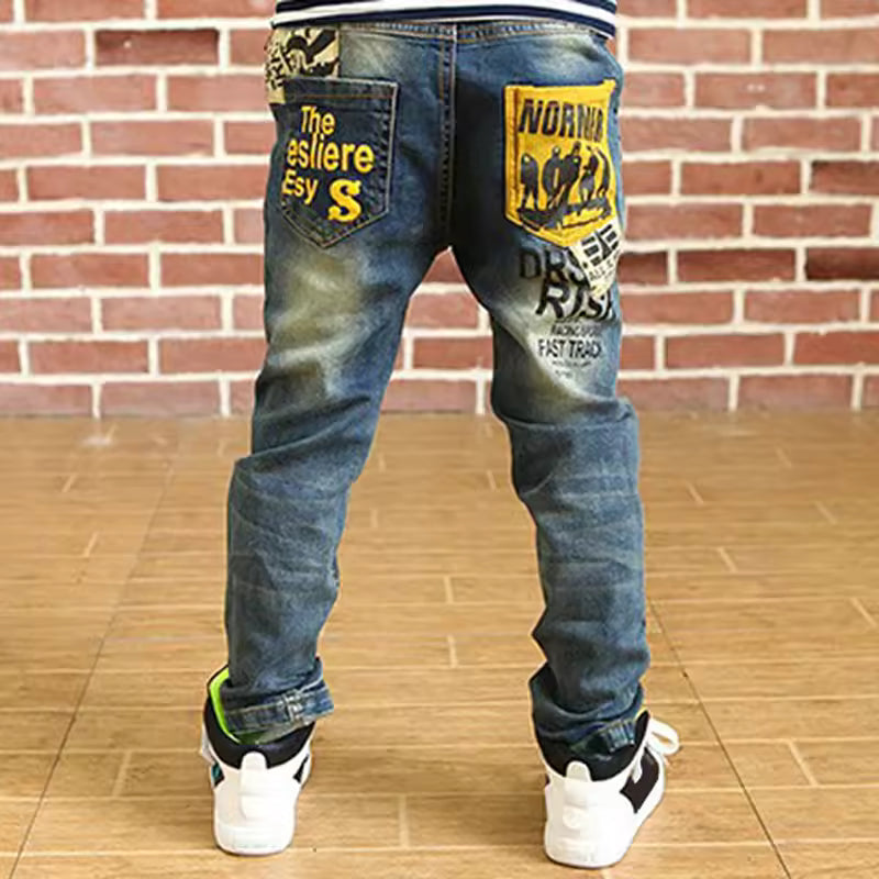 Kids Graffiti Patch Slim-Fit Denim Jeans