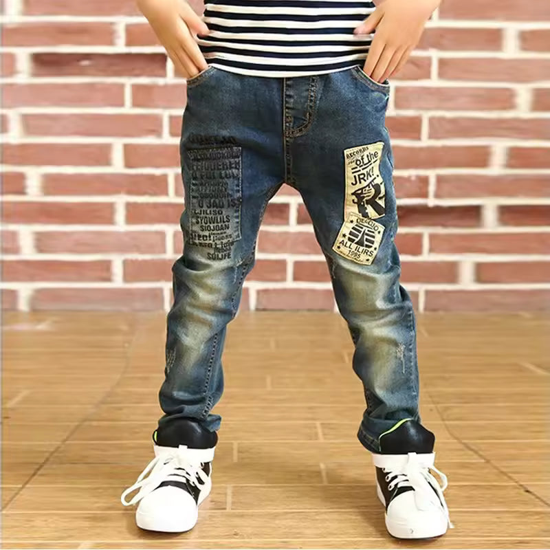 Kids Graffiti Patch Slim-Fit Denim Jeans