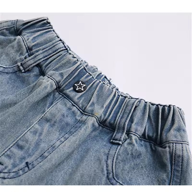 Kids Long Style Jeans Capris Shorts