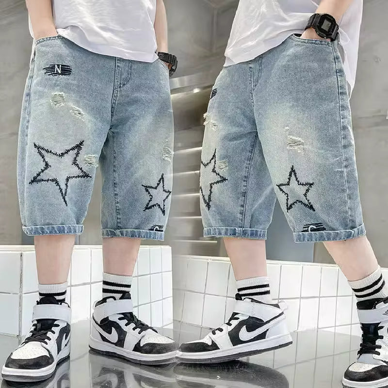 Kids Wide Graphic Star Straight Jorts