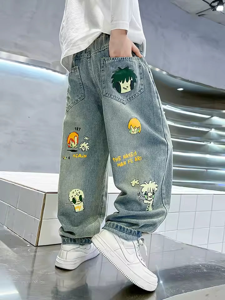 Kids Cartoons Baggy Jeans