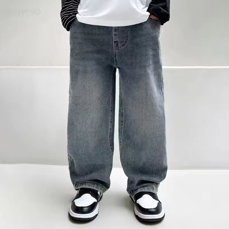 Kids Wide Straight Leg Denim Pants