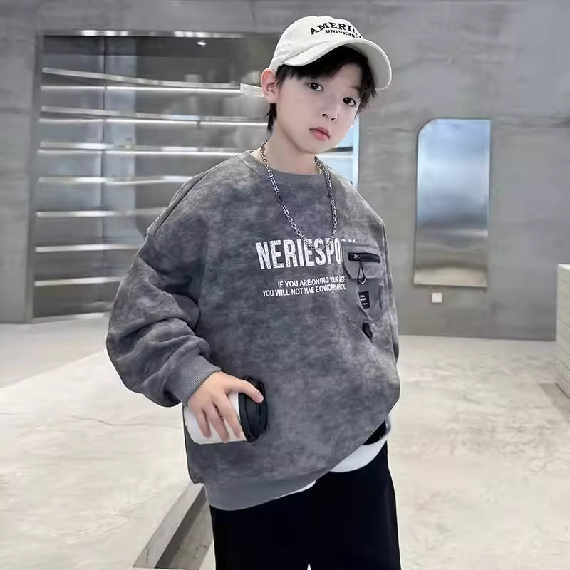 Kids Korean Style Edgy Loose Fit Sweatshirt
