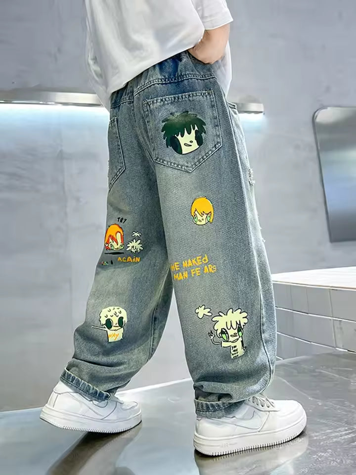 Kids Cartoons Baggy Jeans