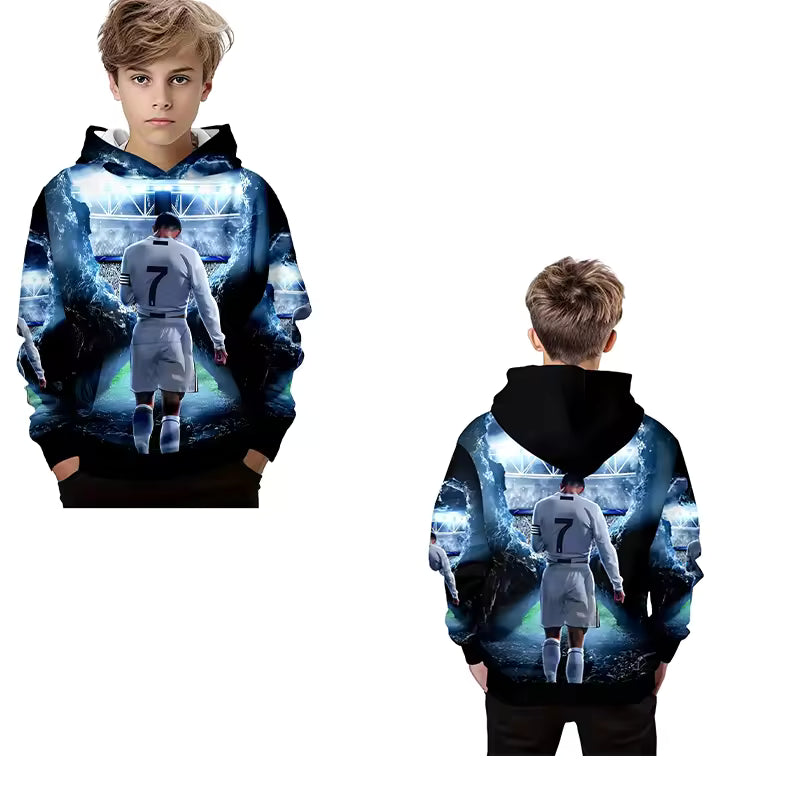 Ronaldo Printed Football Pattern Hoodie