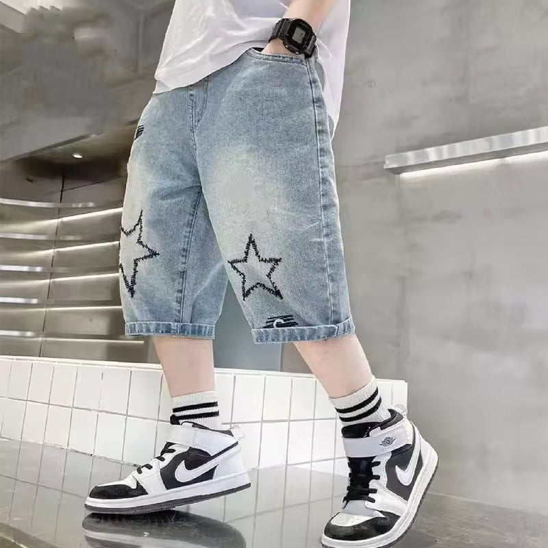 Kids Wide Graphic Star Straight Jorts