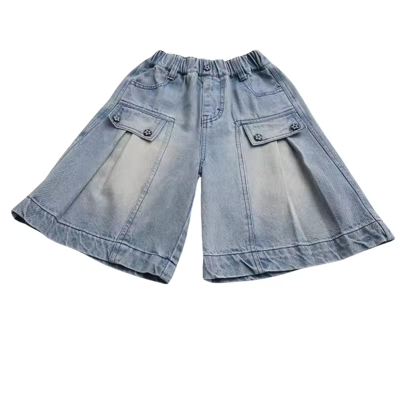 Kids Long Style Jeans Capris Shorts