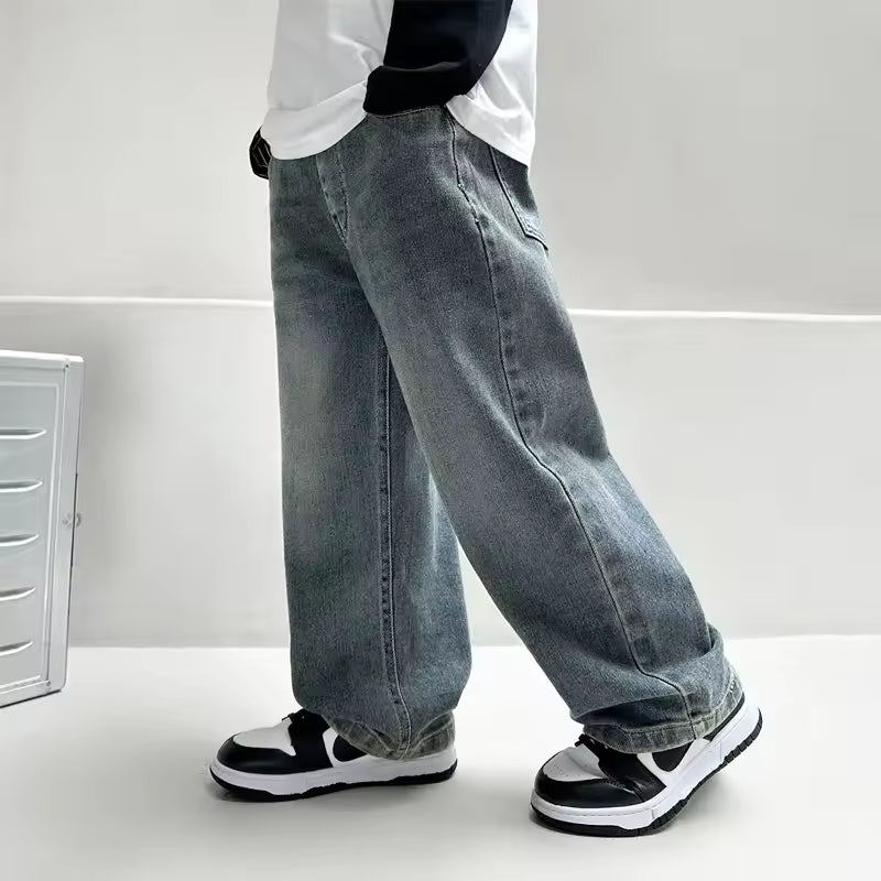 Kids Wide Straight Leg Denim Pants