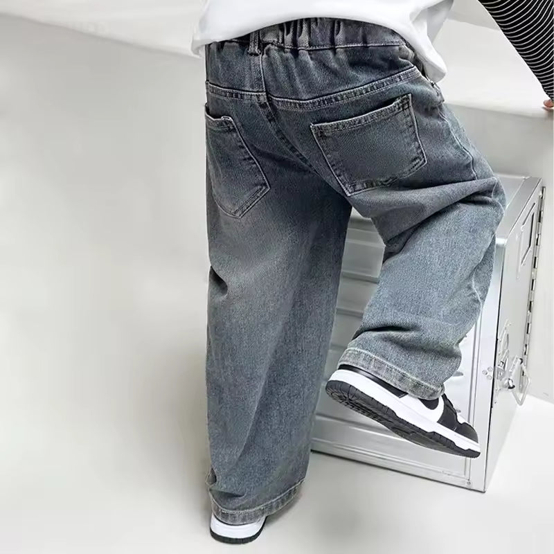 Kids Wide Straight Leg Denim Pants