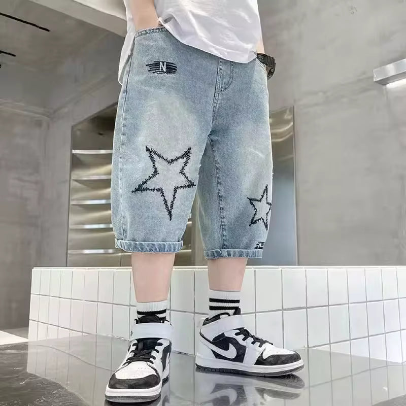 Kids Wide Graphic Star Straight Jorts
