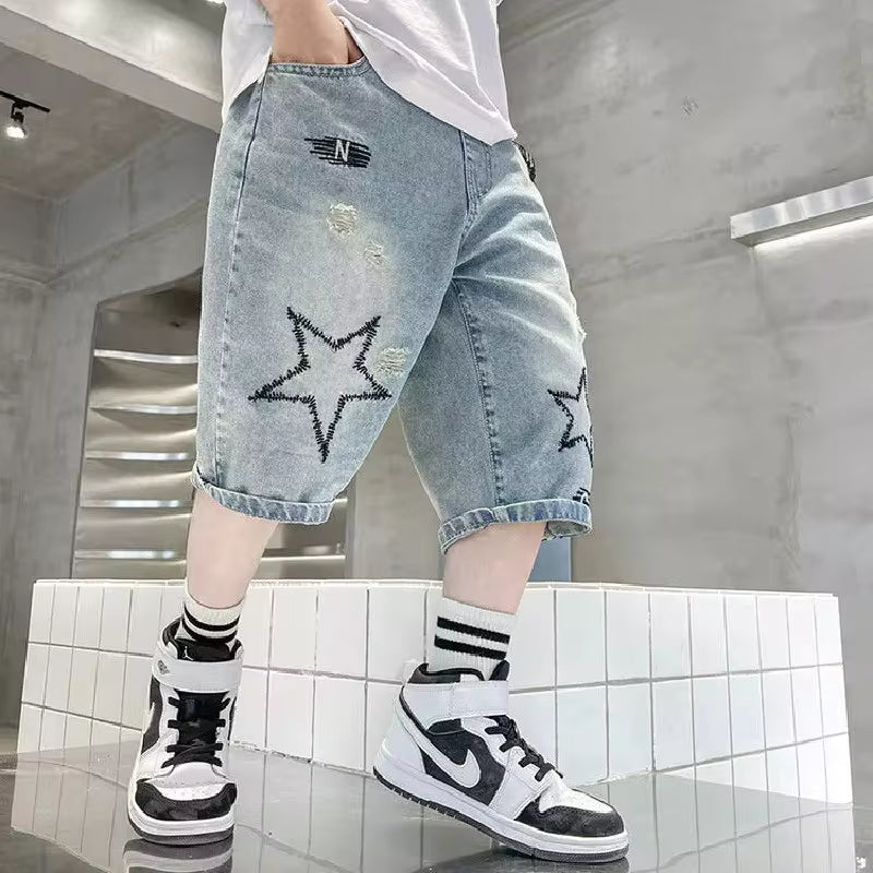 Kids Wide Graphic Star Straight Jorts