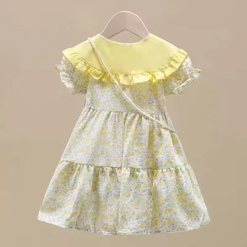 Kids Flower Fashion Doll Collar Princess Dress & Mini Bag