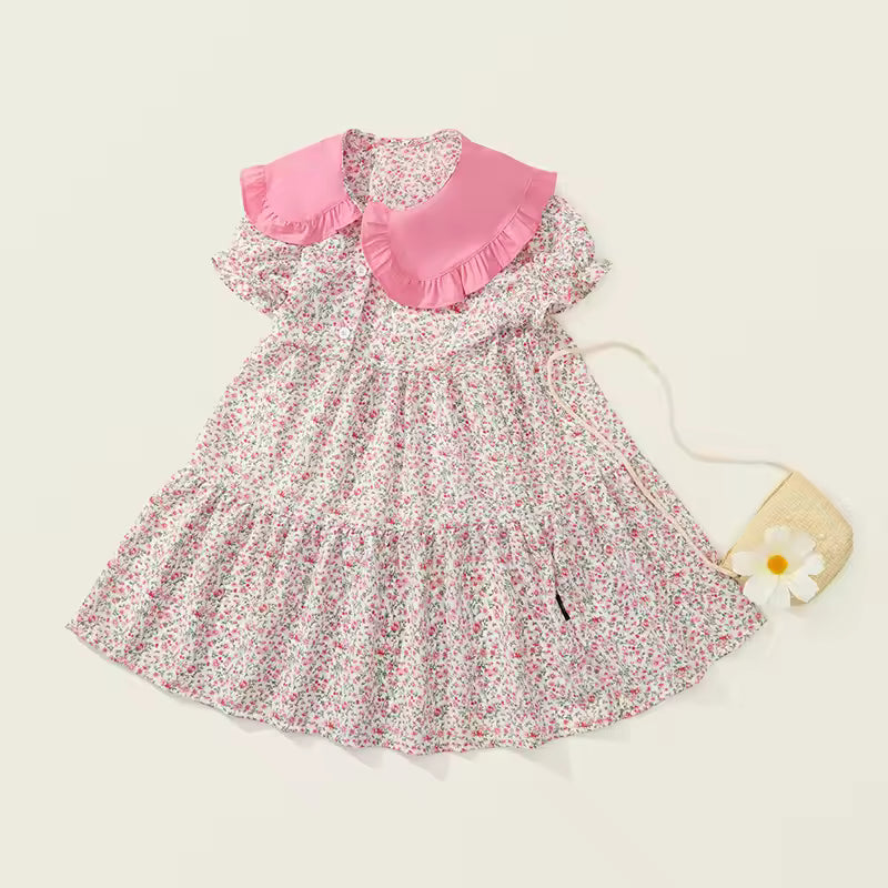 Kids Flower Fashion Doll Collar Princess Dress & Mini Bag