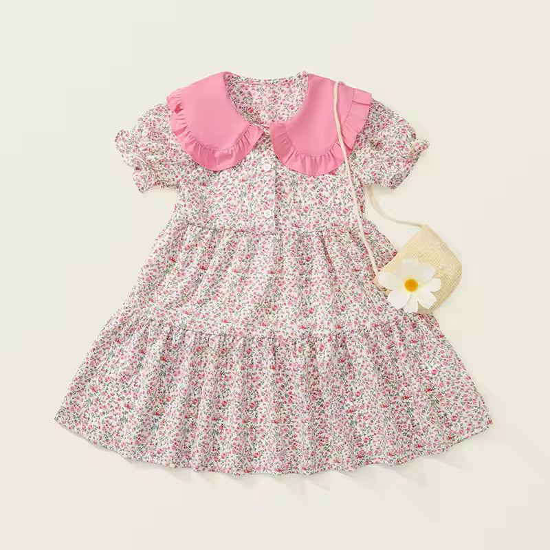 Kids Flower Fashion Doll Collar Princess Dress & Mini Bag