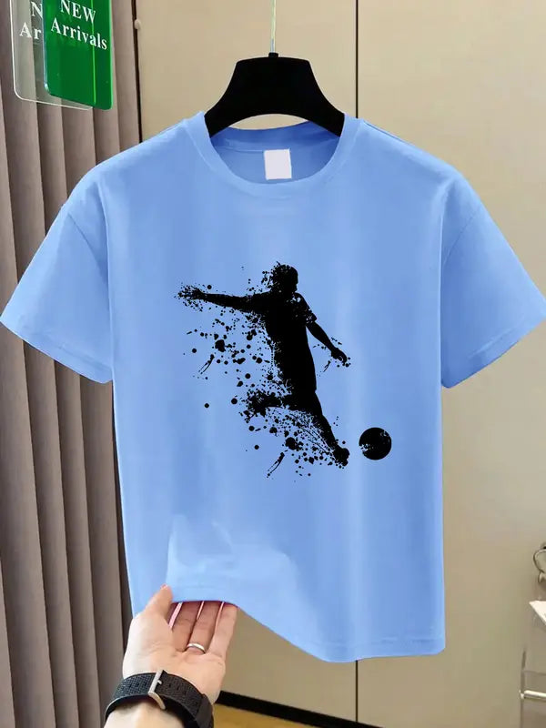 Kids Football Silhouette Crew Neck T-Shirt