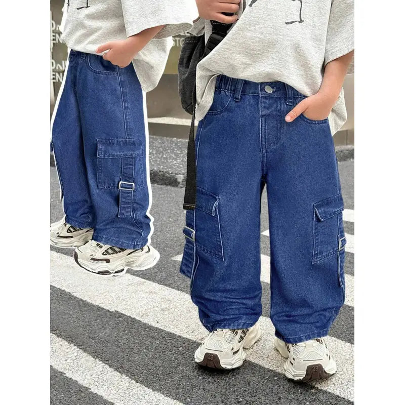 Kids Distressed Washed Baggy Jeans