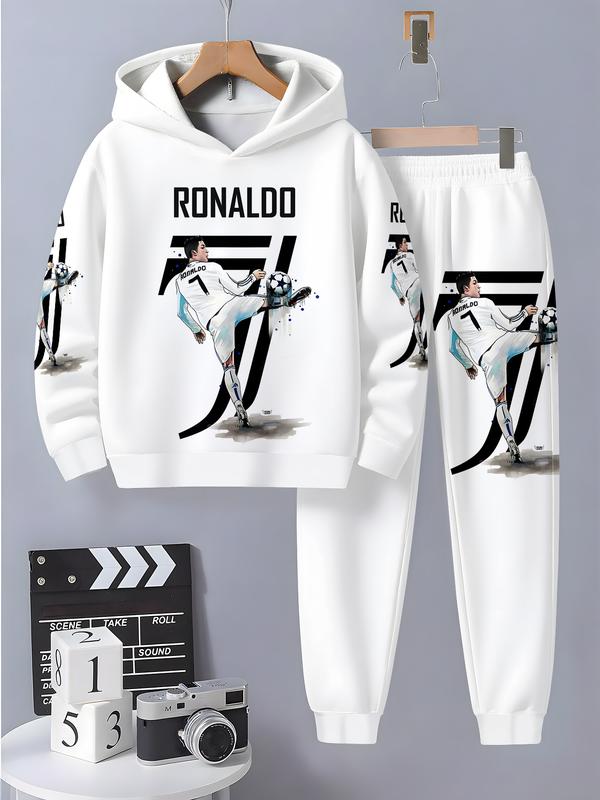 Kids Ronaldo Football White Track Suit