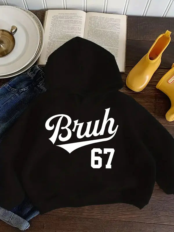 Kids 67 Series Pattern Print Hooded Sweatshirt