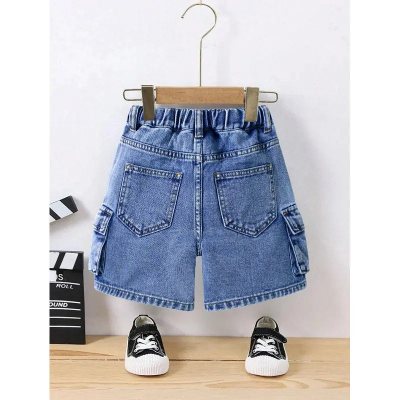 Kids Cargo Washed Denim Shorts