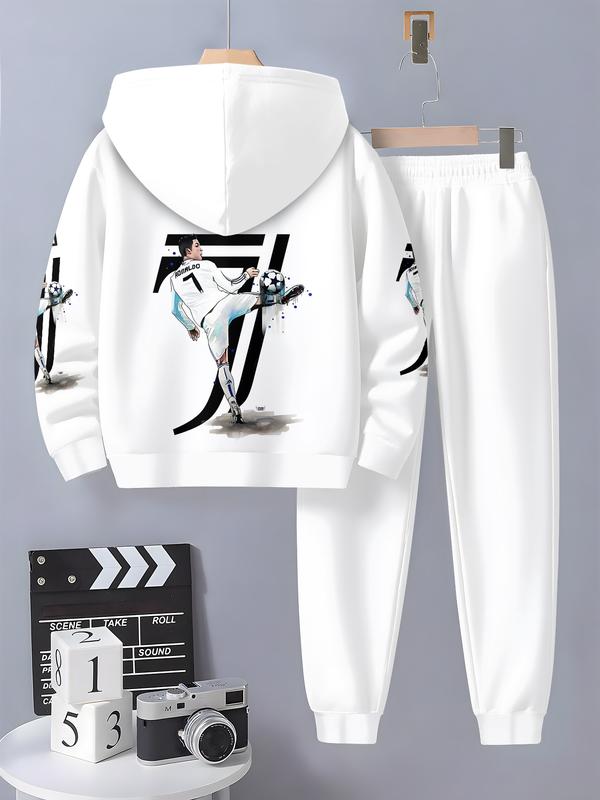 Kids Ronaldo Football White Track Suit