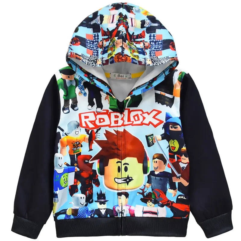 Kids Roblox Hoodie Sweatshirt Zip-Up Jacket
