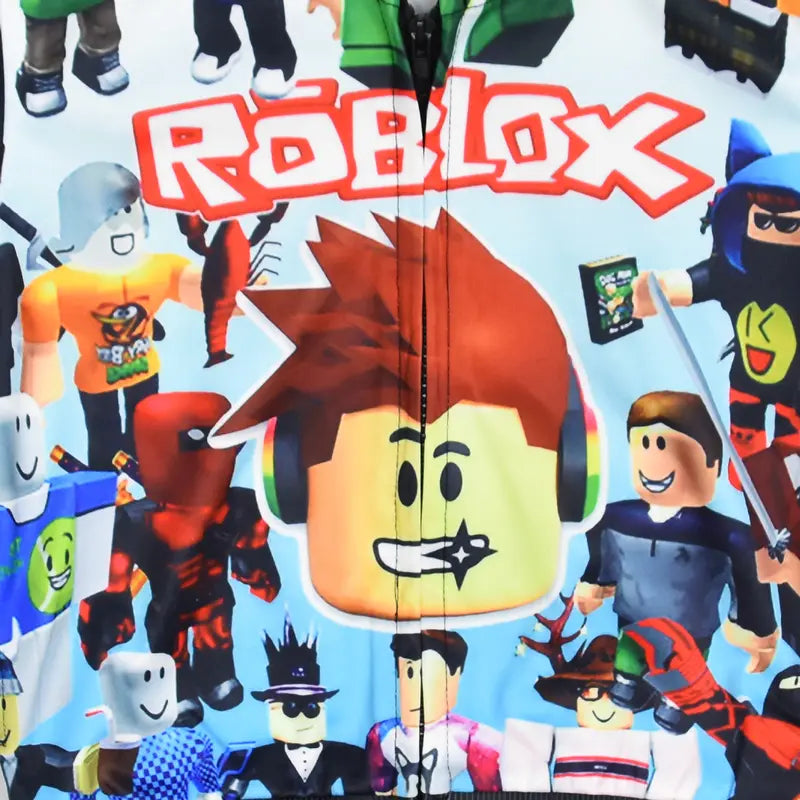 Kids Roblox Hoodie Sweatshirt Zip-Up Jacket