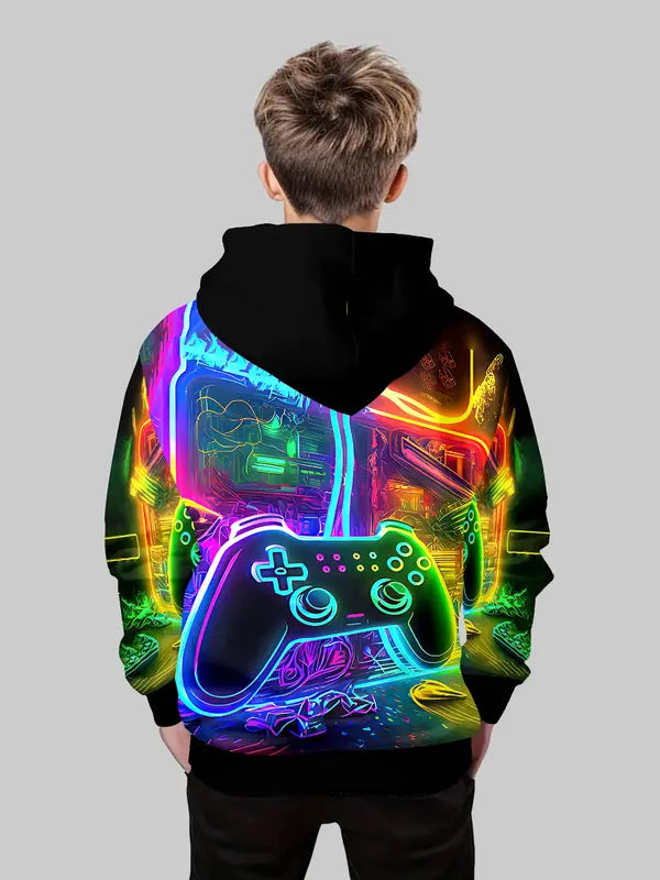 Kids Game Controller Print Hoodie